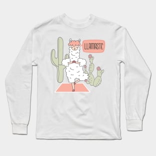 Llamaste Yoga Llama Long Sleeve T-Shirt